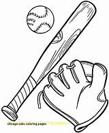 Baseball Coloring Bat Pages Glove Drawing Cubs Chicago Mlb Yankees Softball York Color Gears Complete Getdrawings Ball Clipart Drawings Logo sketch template