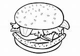 Coloring Food Pages Junk Kids Hamburger sketch template