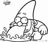 Gravity Falls Coloring Pages Gnome Draw Gnomes Steve Printable Colouring Color Print Drawings Sketch Drawing Fall Disney Step Easy Mabel sketch template