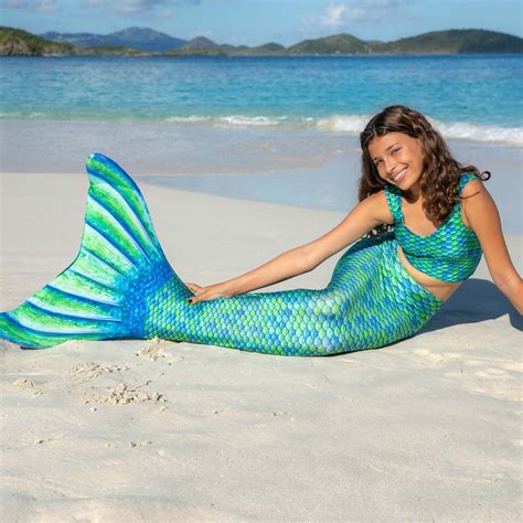 green blue scales mermaid tail  kids adults fin fun mermaid