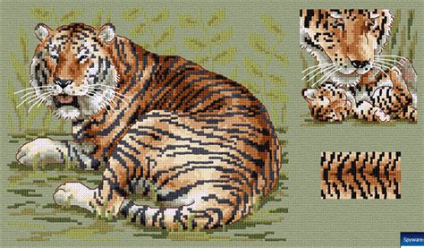maria diaz designs tiger cross stitch chart