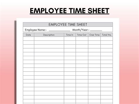 time card template