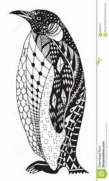 Zentangle Pinguino Stilizzato Penci Stylized Freehand Mandala Zentangles sketch template