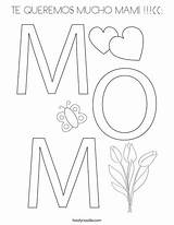 Coloring Mucho Te Queremos Mami Print Mothers Happy Ll Heart sketch template