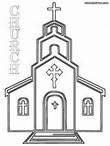 Church Coloring Pages Drawing Simple Building Printable Cross Methodist Template Drawings Print Paintingvalley Sketch Old Popular Christian sketch template