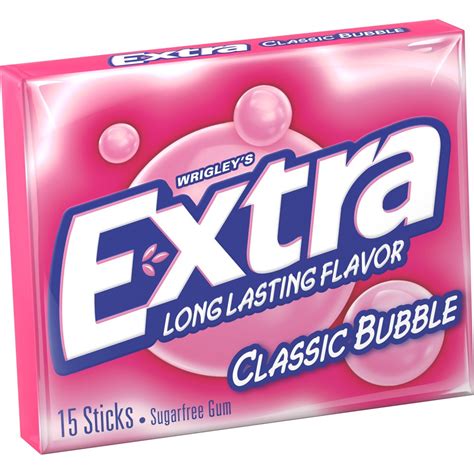 Extra Classic Bubble Sugar Free Gum 15 Stick Pack