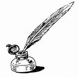 Clipart Ink Cliparts Clip Library Pen Quill sketch template