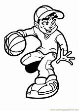 Basketball Printable Clipart Library Coloring Boy Cartoon Pages sketch template