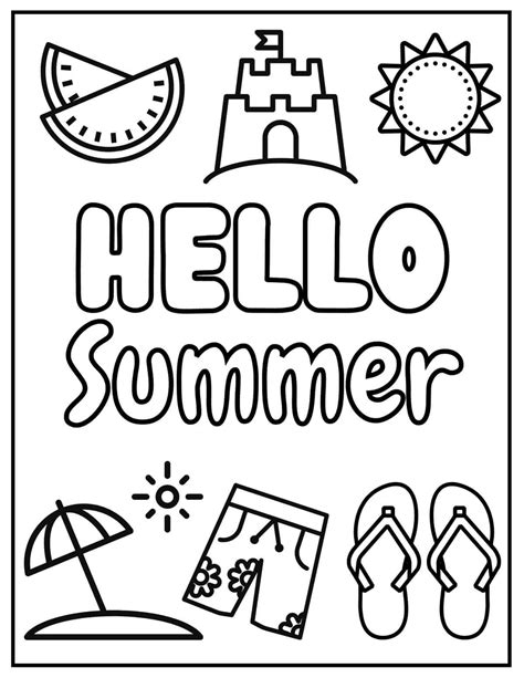 coloring pages summer coloring pages  kids book worksheet preschool