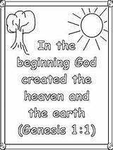 Coloring Genesis Creation Verse Procoloring 聖書 sketch template