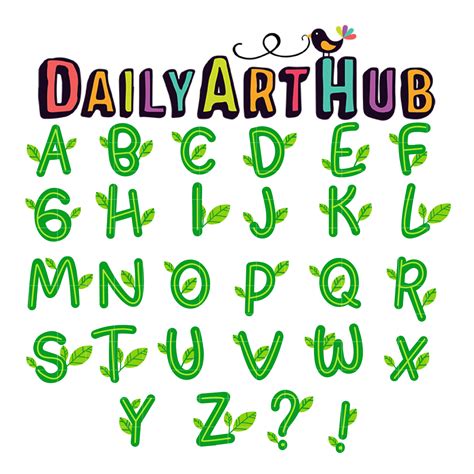 eco plant alphabet font clip art set daily art hub graphics alphabets svg