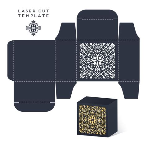 laser cut wedding favor box template  vector cdr  axisco