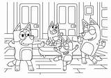 Pages Coloring Dancing Dogs Color Bluey sketch template