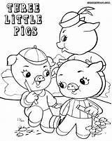Pigs Little Three Coloring Pages Colouring Sheet Colorings Print Cartoon sketch template