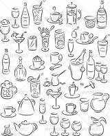 Drinks Drawing Doodle Doodles Food Drawings Journal Bullet Wine Sketch Objects Coloring Pages Cute Soft Coffee Graphicriver Dessin Clip Getdrawings sketch template