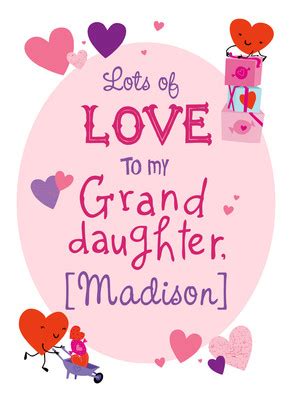 granddaughter valentine  hearts valentines day card cardstore