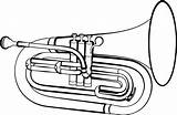 Baritone Clipart Euphonium Marching Mellophone Horn Drawing Silhouette Clip Band Sousaphone Transparent Saxophone French Instruments Musical Cliparts Clipground Cartoon Library sketch template