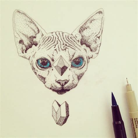 geometric sphynx cat tattoo designs best tattoo ideas
