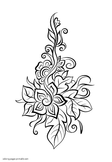 simple flower coloring page  adults coloring pages printablecom