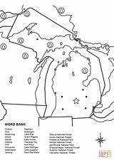 Coloring Michigan Pages Map Worksheet Lake Huron Printable Lakes Great Wolverines Color Template State Designlooter Version Click Getcolorings Drawing Categories sketch template