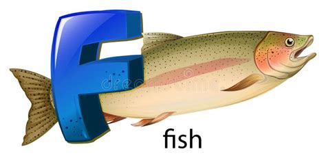 letter   fish stock vector illustration  graphic