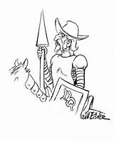 Don Quixote Quijote Dom Mancha Character La Sketches Eisner Will Afkomstig Van Tattoo Line Dibujo References Biblioklept sketch template