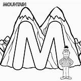 Letter Coloring Street Sesame Bert Abc Mountain Pages Alphabet Letters Mountains sketch template