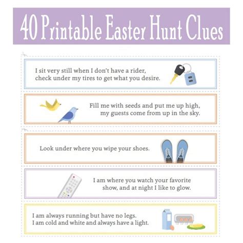 free indoor easter egg hunt clues