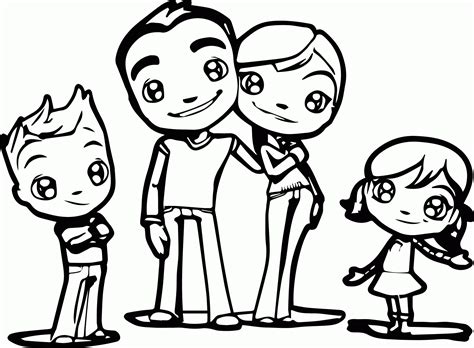 realistic family coloring pages