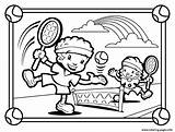 Tennis Coloring Pages Kids Playing Sports Printable Colouring Play Sport Board Getcolorings Print Sheets Football Basketball Info Choose sketch template