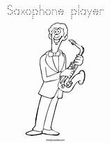 Coloring Saxophone Player Print Ll sketch template