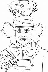 Coloring Pages Hatter Mad Depp Template sketch template