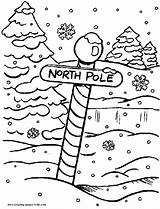 Coloring Pages Christmas Holiday Pole North Season Printable Color Sheets Winter Kids Seasonal sketch template