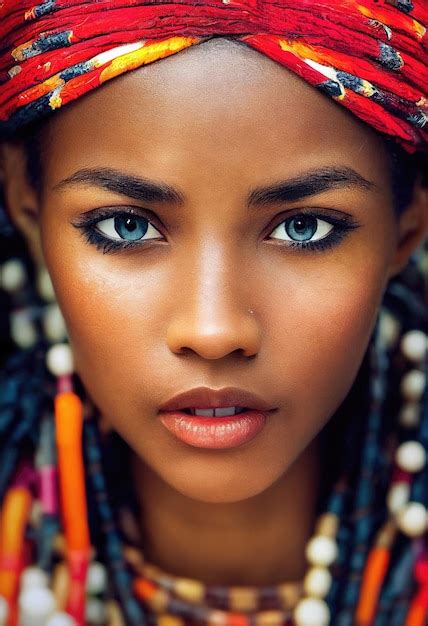 premium photo portrait of a fantasy ebony girl fashionable woman