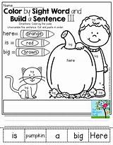 Sentence Activities Sight Word Color Words Simple Kids Sentences Many Build Grade First Kindergarten Fun Engaging So Learning Choose Board sketch template