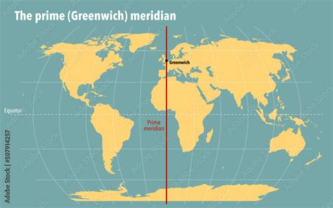 modern map   greenwich prime meridian stock illustration adobe stock