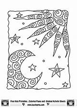 Coloring Moon Pages Sun Stars Printable Cool Drawing Star Adult Color Doodle Mandala Kids Sheet Adults Coloriage Goodnight Summer Phases sketch template