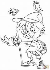Coloring Hiking Boy Pages Drawing Printable Crafts Categories sketch template
