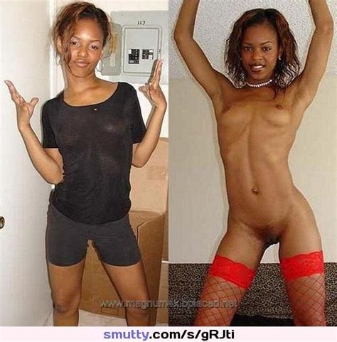 before after dressed undressed clothed declothed naked nude ebony tight fit tone