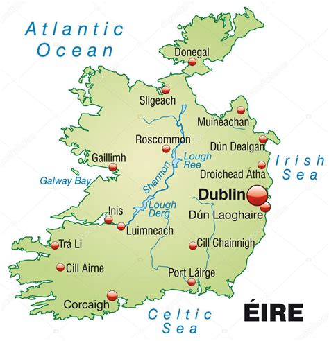kaart van ierland stockvector  artalis