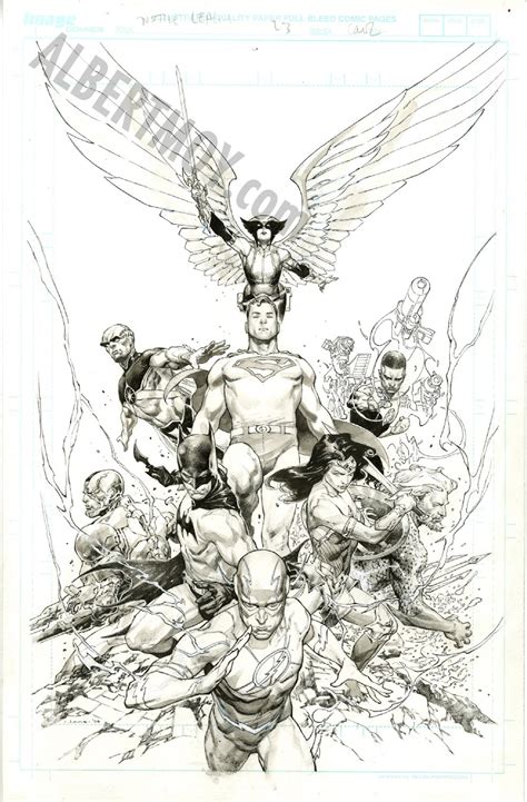 Albert Moy Original Comic Art Justice League By Jerome Opena