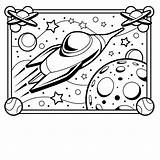 Coloring Astronaut Galaxy sketch template