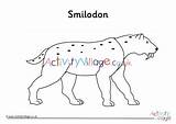 Colouring Smilodon Village Activity Explore sketch template