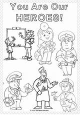 Workers Sheets Coloring Thank Key Colouring Pages Sheet Color Heroes Preschool Activities Worker Kids Hero Nurses Choose Board Learning Do sketch template