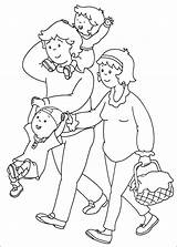 Caillou Hanging Family Categories Coloring sketch template