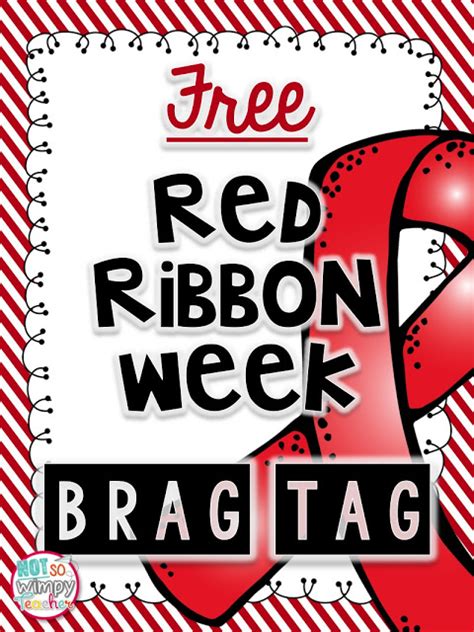 red ribbon week freebies   wimpy teacher