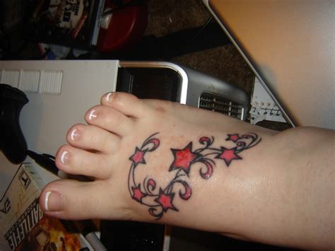 cute foot tattoo star foot tattoo on