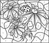 Number Color Flower Coloring Pages Printables Kittybabylove Source Uc Calfresh sketch template