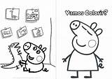 Colorir Vamos Peppa Pig Livrinho Imprimir Pepa Dinossauro Fazendo Peppapig Papai sketch template