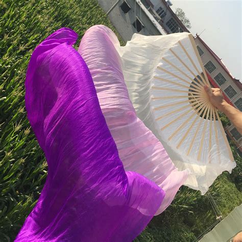 New Oriental 100 Real Silk Fans Veils Sexy Stage Performance Props